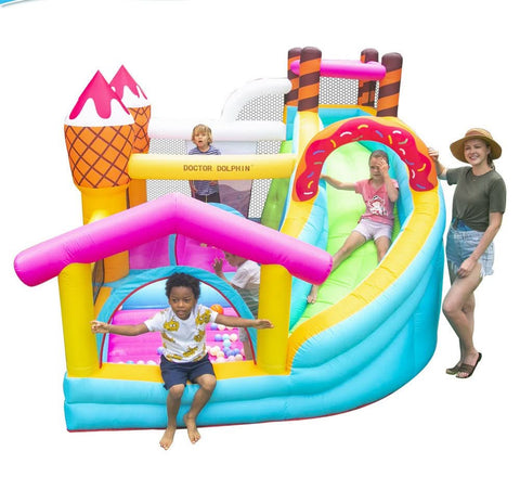 Candy Inflatable Bouncy Castle with Slide and Ball Pit (72043)