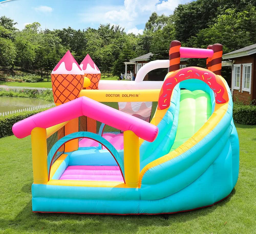 Candy Inflatable Bouncy Castle with Slide and Ball Pit (72043)