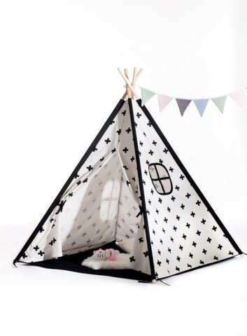 TeePee Tent White/Black with Window
