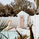 Pool Beach Change House Storage Shed + Pool Slide Package