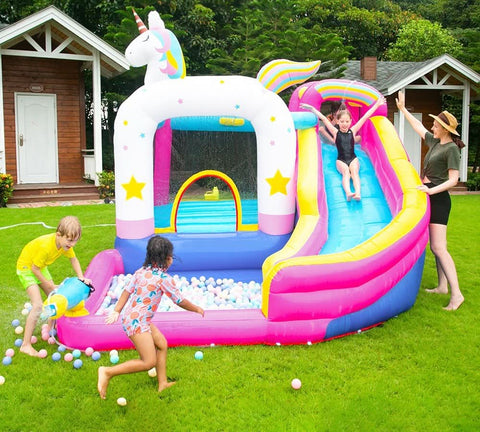 Unicorn Fun Inflatable with Slide and Pool (63103)