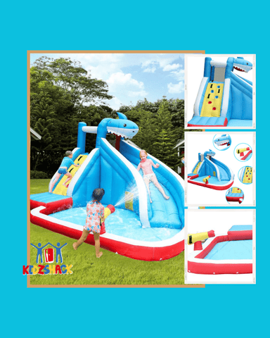 PREORDER Great White Inflatable with Slide, Pool and Spray Gun (63114)