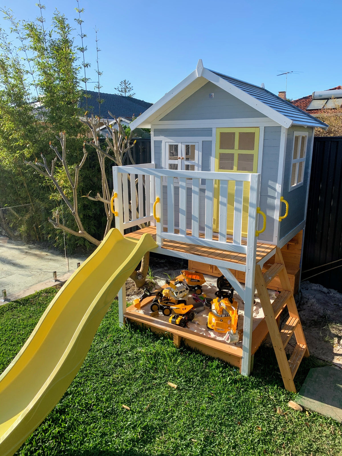 Buy The Sunshine Shack Cubby House With A Slide Kidzshack