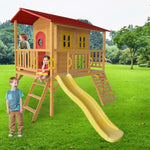 Play Shack cubby house on green grass with kids playing